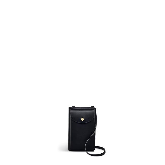 London Argyll Street Large Leather Phone Crossbody Bag, Black B) - Picture 1 of 4